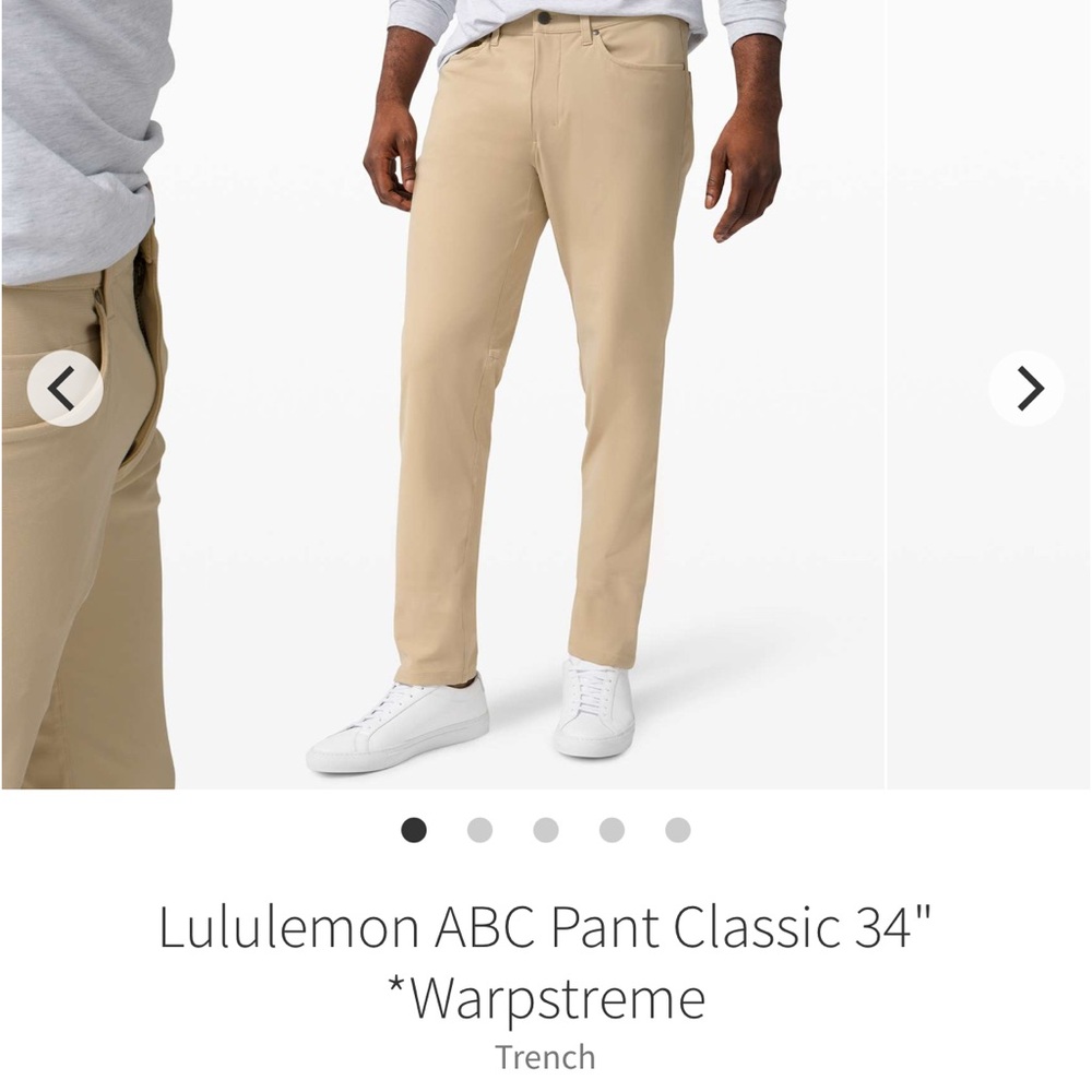 LULULEMON men’s ABC warpstream pants size 36 with 34” inseam